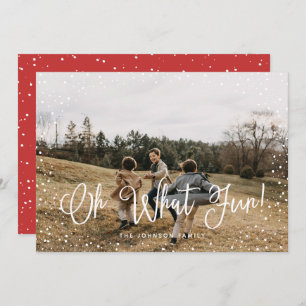 Modern Snow Script 2 Photo Holiday Card