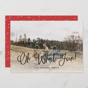 Modern Snow Script 2 Photo Holiday Card