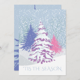 Modern Snow Tree CHANGE COLOR Christmas Invitation