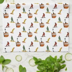 Modern Snowboard Snowboarding  Kitchen Towel
