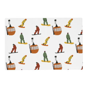 Modern Snowboard Snowboarding Placemat