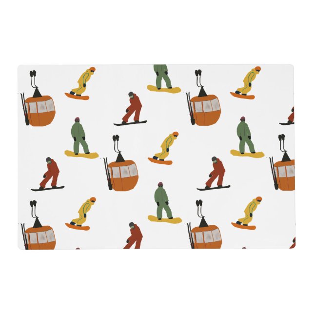 Modern Snowboard Snowboarding  Placemat (Front)