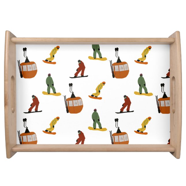 Modern Snowboard Snowboarding  Serving Tray (Front)