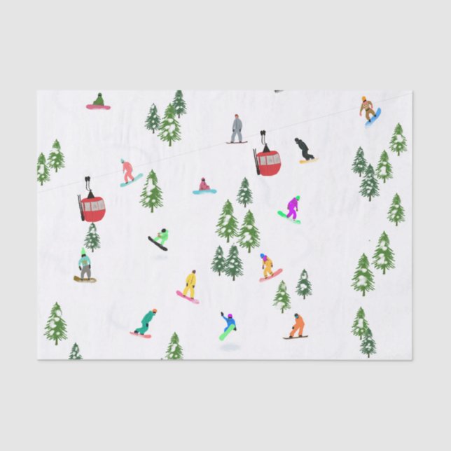 Modern Snowboarder Snowboarding  Tissue Paper (Front)