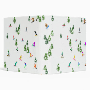 Modern Snowboarders Snowboarding Illustration 3 Ring Binder