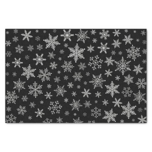 Modern Snowflake 2 _Black  Silver Grey_ Tissue Paper