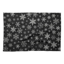 Modern Snowflake 2 -Black & Silver Grey- Towel Modern Snowflake 2 -Black & Silver Grey- Towel