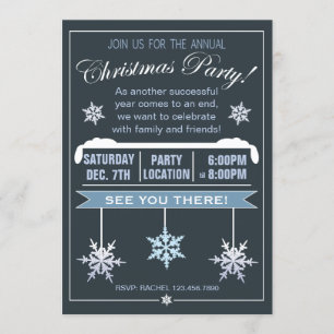 Modern Snowflake Annual Christmas Party Invitation