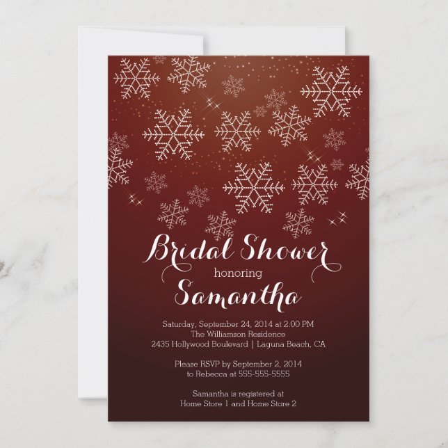 Modern Snowflake Bridal Shower Invitation (Front)
