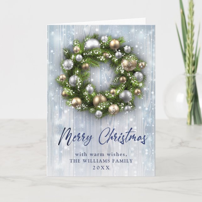 Modern Snowflake Christmas Corporate Greeting Holiday Card (Front)
