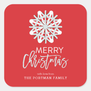 Modern Snowflake Christmas Sticker