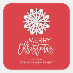 Modern Snowflake Christmas Sticker
