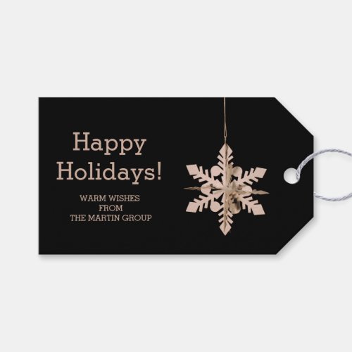 Modern Snowflake Corporate Seasonal Greetings  Gift Tags