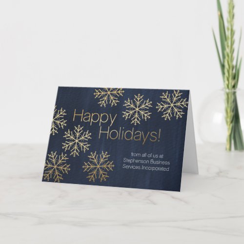 Modern Snowflake Happy Holidays Business Greeting Holiday Card