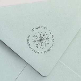 Modern Snowflake Holiday Return Address Self-inking Stamp