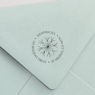 Modern Snowflake Holiday Return Address Self-inking Stamp