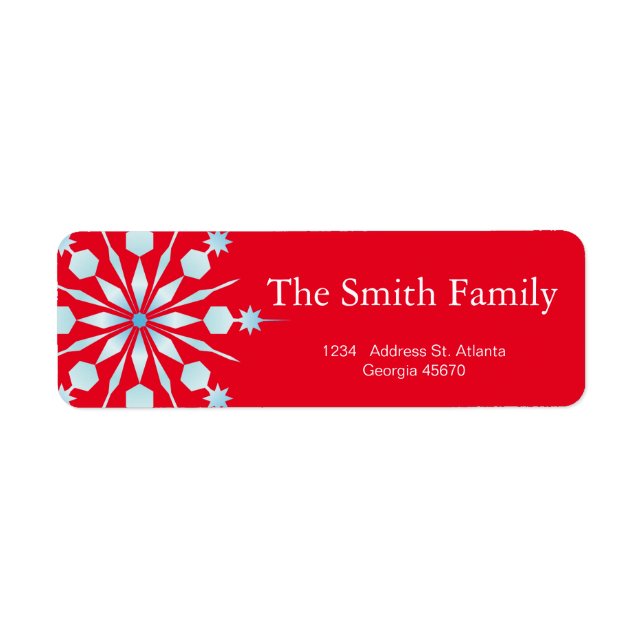 Modern Snowflake Label (Front)