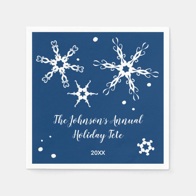 Modern Snowflake Personalized Event Napkin (Front)