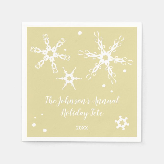 Modern Snowflake Personalized Event Napkin (Front)