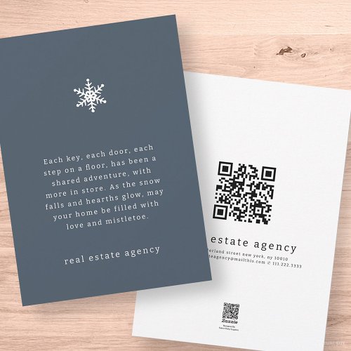 Modern Snowflake Real Estate Business Holiday Card