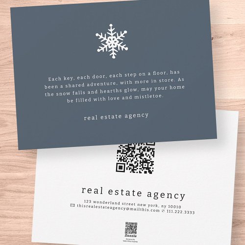 Modern Snowflake Real Estate Business Holiday Card