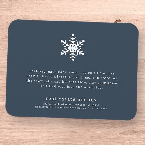 Modern Snowflake Real Estate Business Holiday Magnet