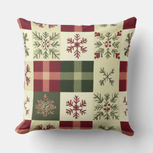 Modern Snowflake Winter Pillow – Neutral