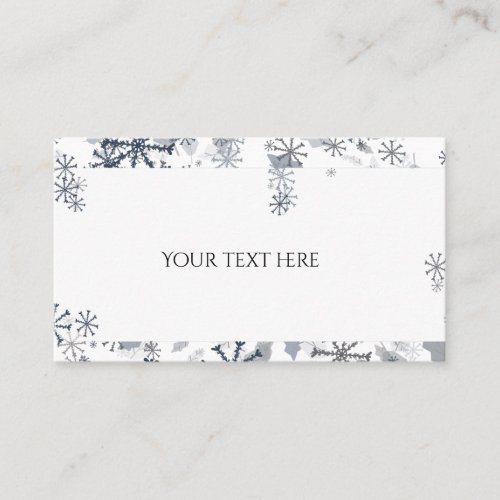 Modern snowflakes business card