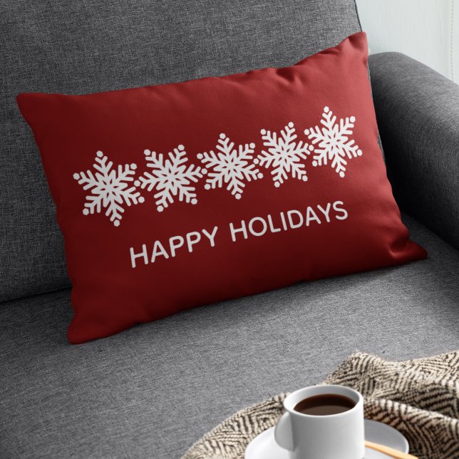 Modern Snowflakes Christmas Lumbar Pillow (Creator Uploaded)