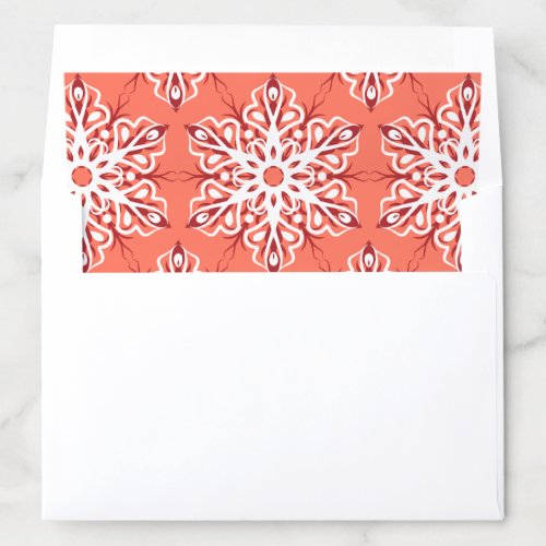 Modern Snowflakes Color Editable Christmas Envelope Liner