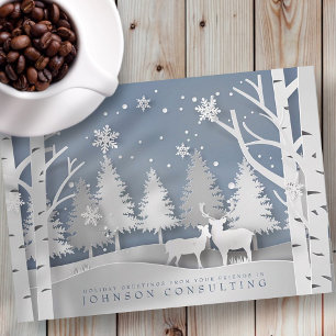 Modern Snowflakes   Holiday Greetings Card