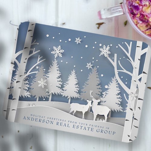 Modern Snowflakes  Holiday Greetings Magnet