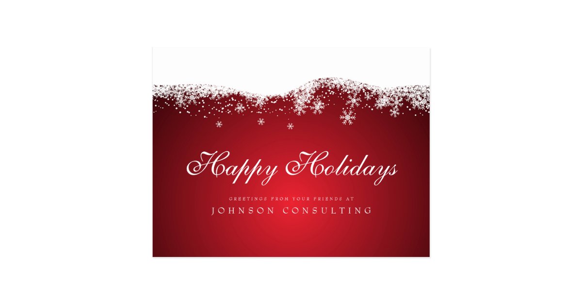 Modern Snowflakes Holiday Greetings Postcard