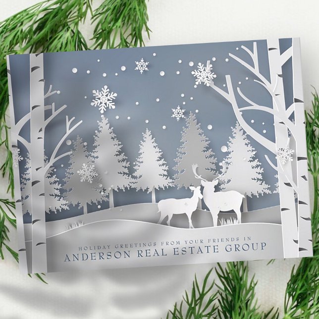 Modern Snowflakes | Holiday Greetings Postcard (Creator Uploaded)