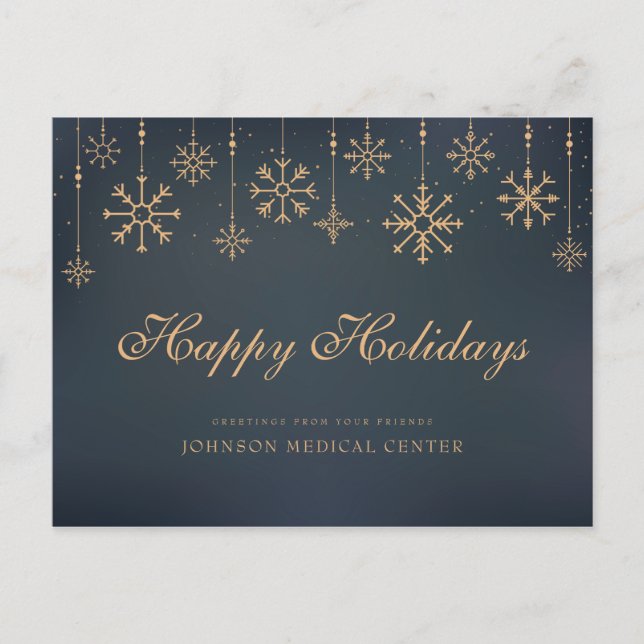 Modern Snowflakes Medical Happy Holiday Greetings Postcard (Front)