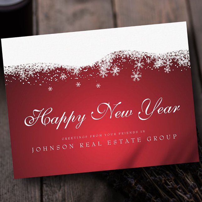 Modern Snowflakes | New Year's Greetings Postcard (Creator Uploaded)