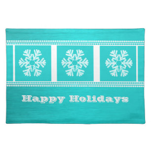Modern Snowflakes Placemat, Aqua Placemat