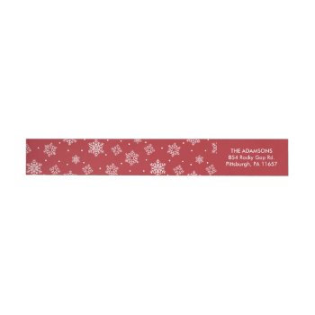 Modern Snowflakes Red Holiday Return Address Label by BanterandCharm at Zazzle