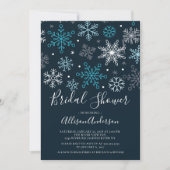 Modern Snowflakes Winter Bridal Shower Invitation (Front)