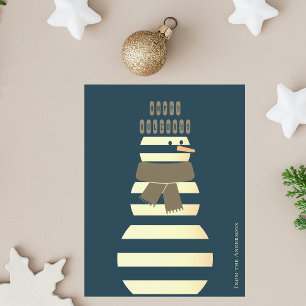 Modern snowman beautiful cute christmas holiday card