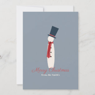 Modern Snowman Photo Holiday Christmas Card