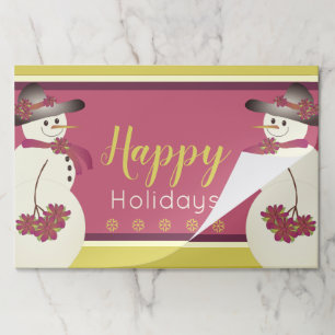 Modern Snowman Themed Large Tearaway Placemat