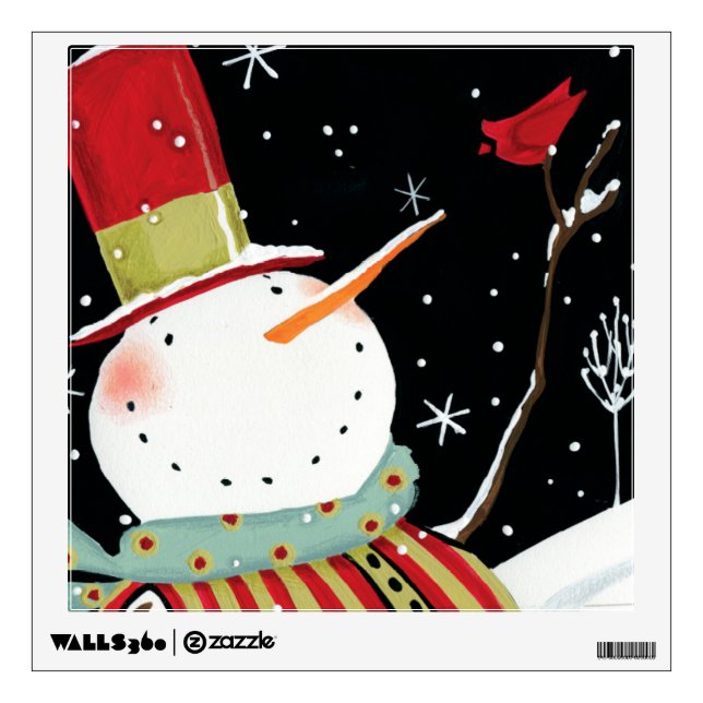 Modern Snowmen Winter Home Wall Decal (Front)