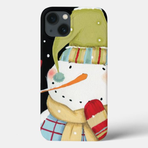 Modern Snowmen with Mittens iPhone 13 Case