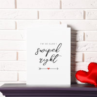 Modern So Glad I Swiped Right Valentine's
