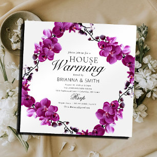 Modern So Purple Floral Housewarming Invitation