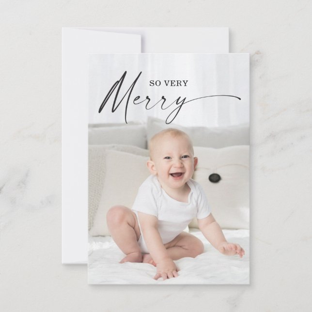 Modern So Very Merry Christmas Photo Cards (Front)