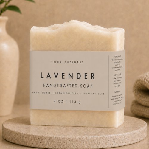 Modern Soap Small Belly Band Wrap Around Label