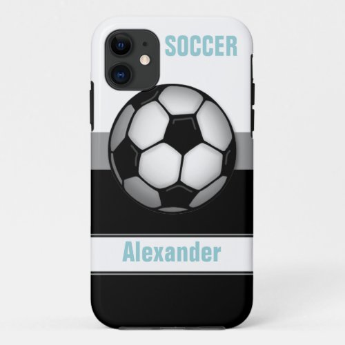 Modern Soccer Ball blue personalized iPhone 5 Case
