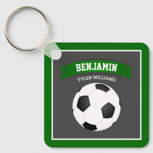 Modern Soccer Ball Kids Name Keychain